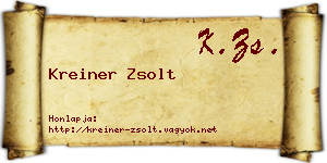 Kreiner Zsolt névjegykártya